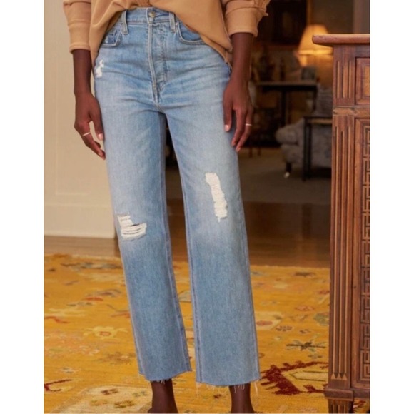 New! Frank & Eileen Monaghan
Ripped Raw Hem Crop Straight
Jeans Sz 24 $328 - Picture 1 of 8